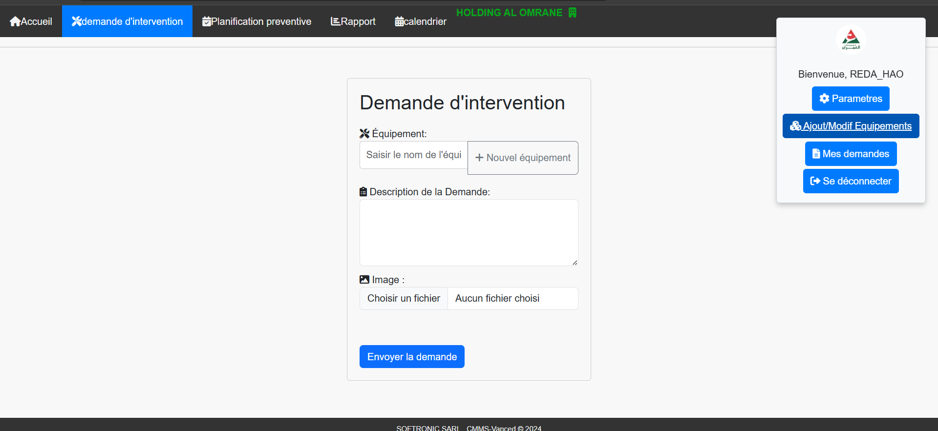 Formulaire de demande d'intervention